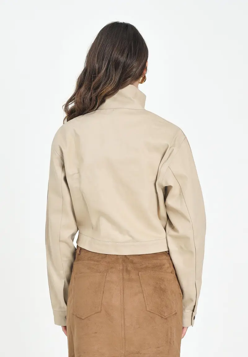 ADIDAS ORIGINALS Giubbotto Firebird Twill Crop in denim beige da donna miniatura 3