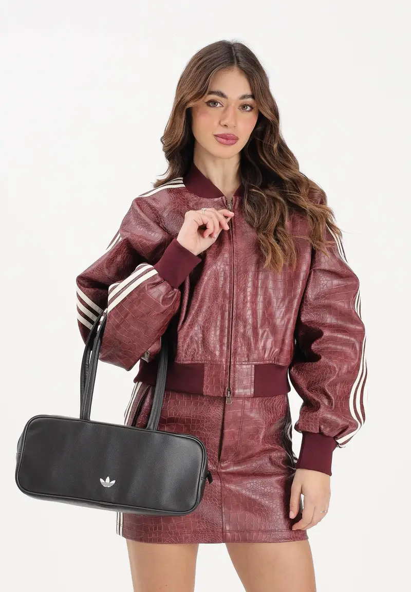 Giubbotto Pleather bordeaux da donna miniatura 2