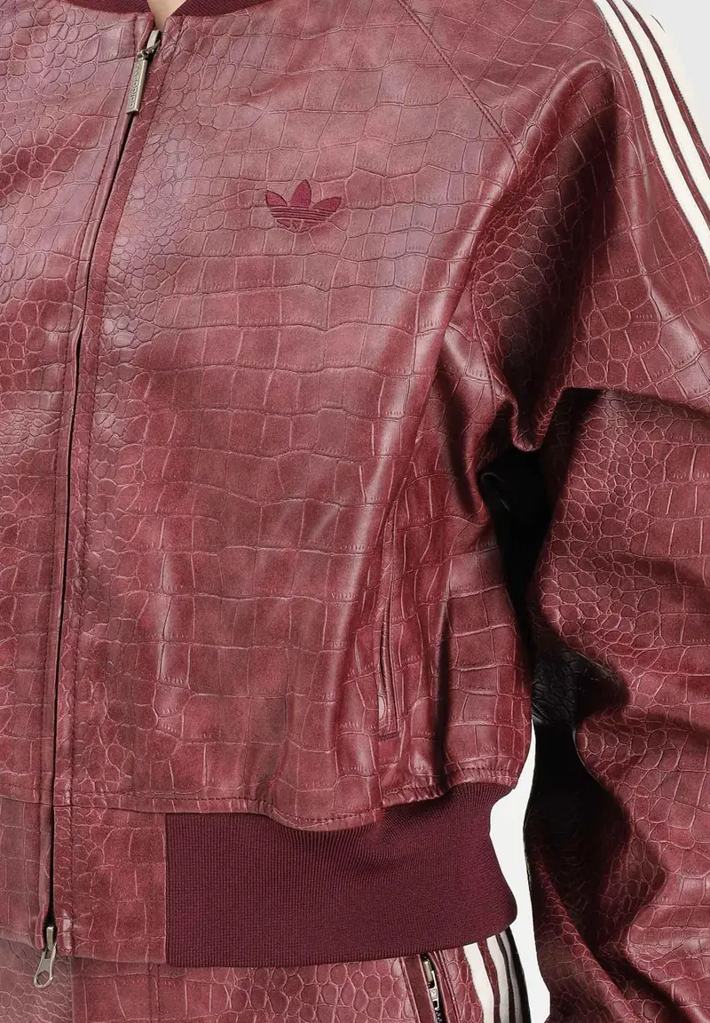 Giubbotto Pleather bordeaux da donna miniatura 3