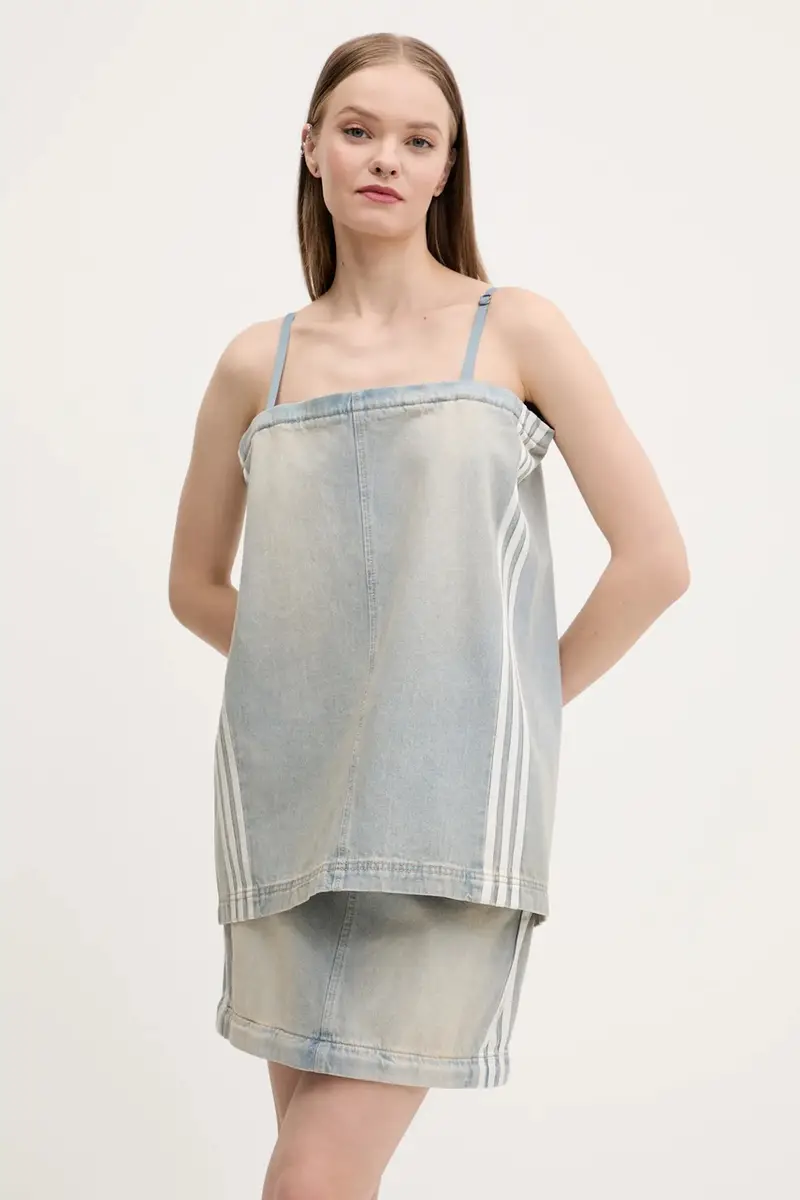 gonna di jeans DENIM ZIP SKIRT colore blu JX9215 miniatura 2