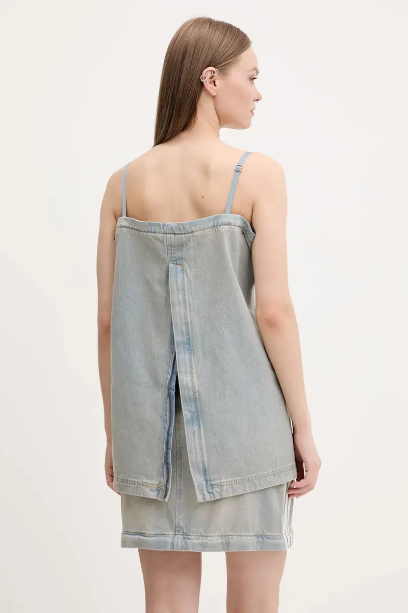 gonna di jeans DENIM ZIP SKIRT colore blu JX9215 miniatura 3