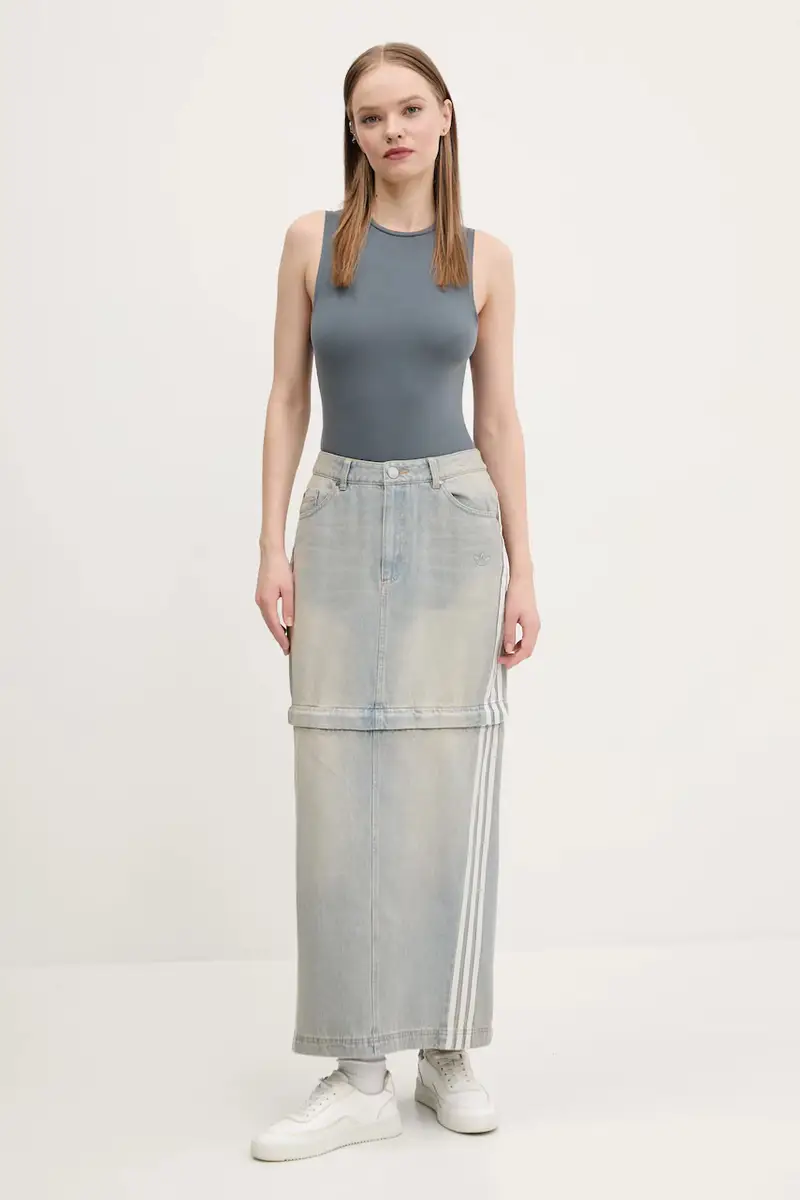 gonna di jeans DENIM ZIP SKIRT colore blu JX9215 miniatura 4