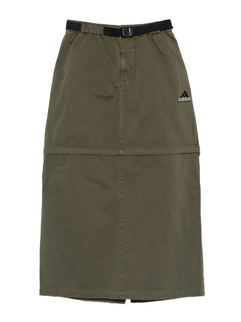 Gonna Midi Con Cintura Verde