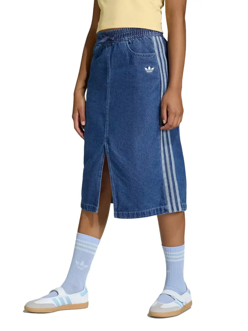 gonna midi denim BLU miniatura 3