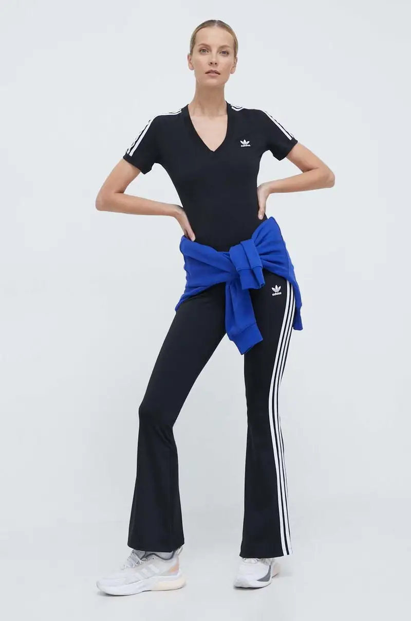 joggers Flared Leggings colore nero con applicazione IN1100 miniatura 2