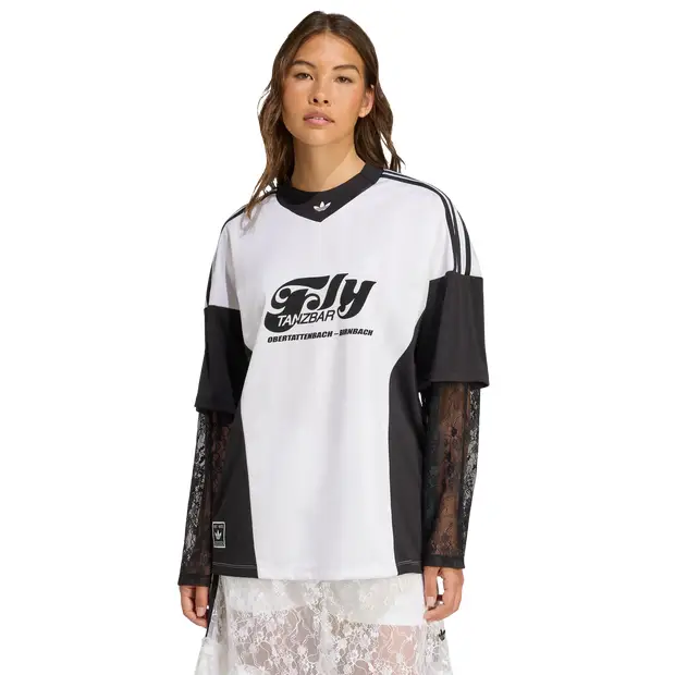 Originals Lace Shirt Donna - Maglie/Repliche Bianco - Mesh White