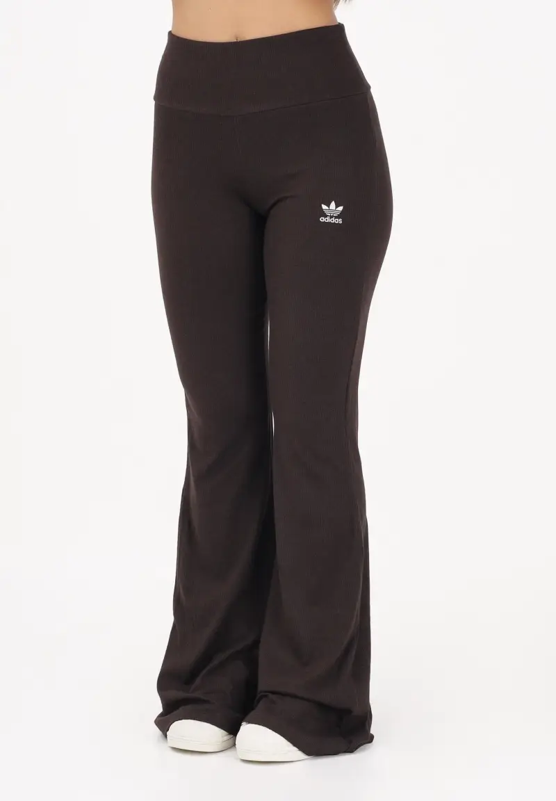 Leggings Essentials Rib Flared marrone da donna
