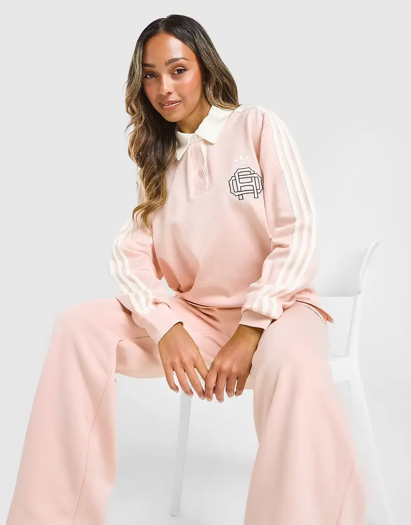 Maglia Rugby Stripes Emblem, rosa