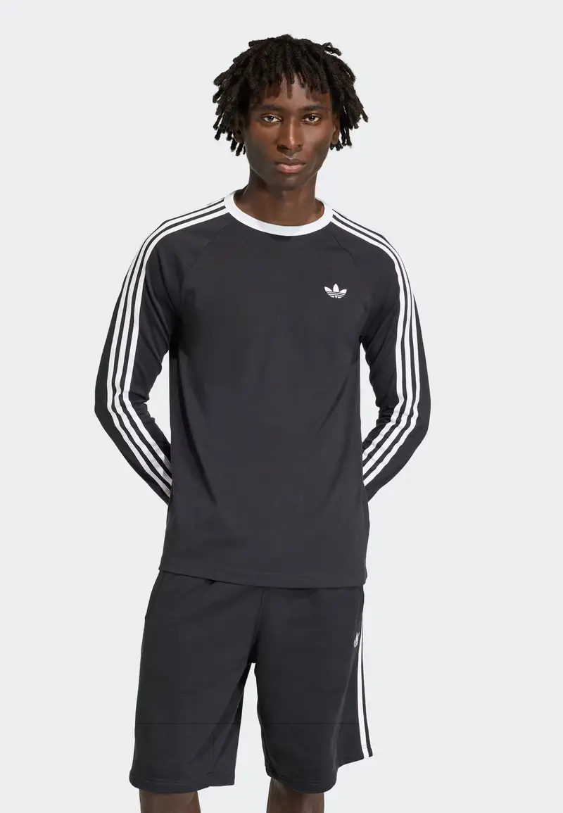 Maglietta 3-STRIPES LONGSLEEVE nero / bianco miniatura 2