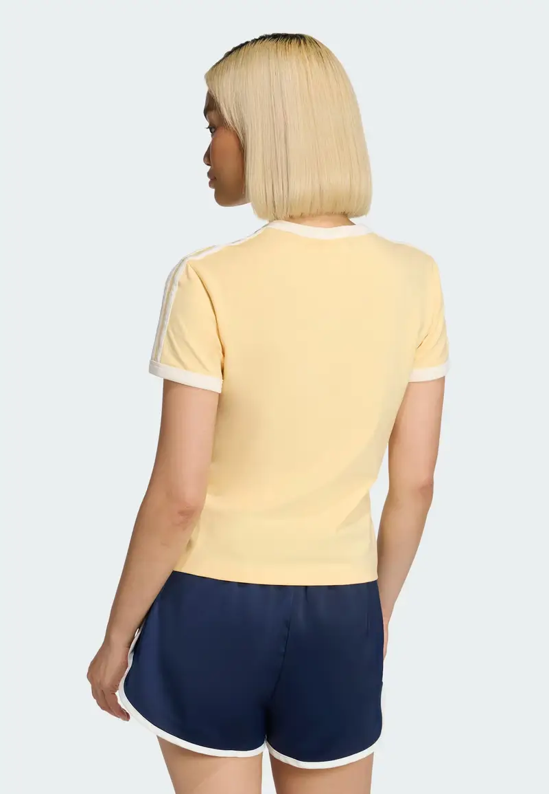 Maglietta 3 STRIPES SLIM giallo chiaro / offwhite miniatura 3