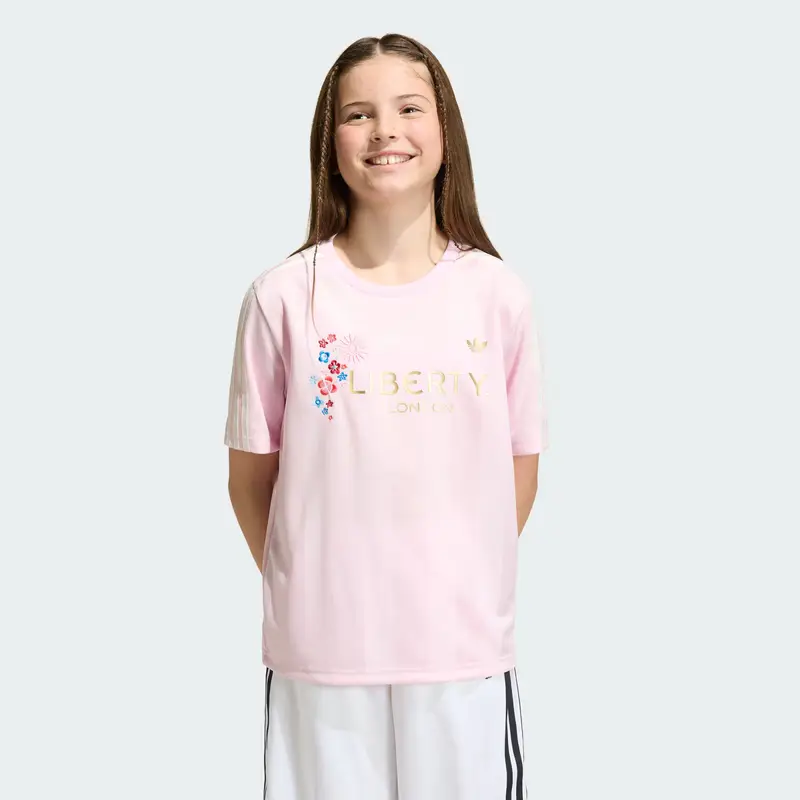 Maglietta Adicolor blu / oro / rosa / bianco miniatura 2