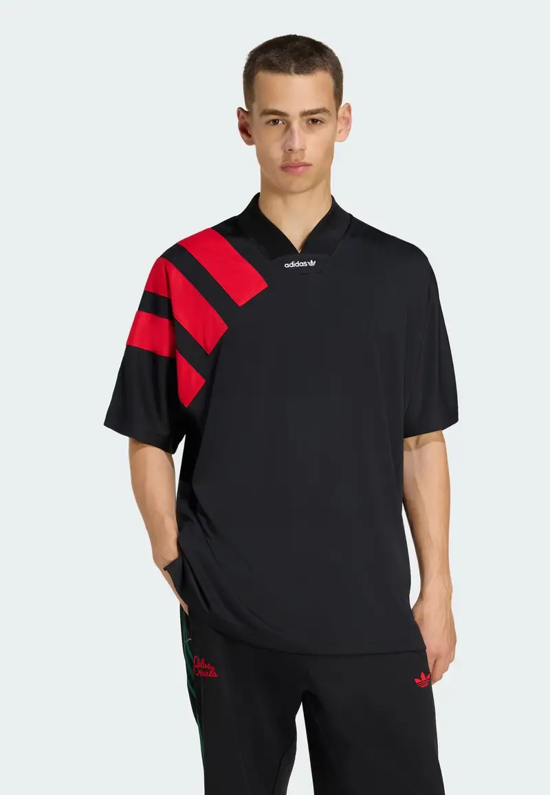 Maglietta Adicolor rosso / nero / bianco miniatura 2