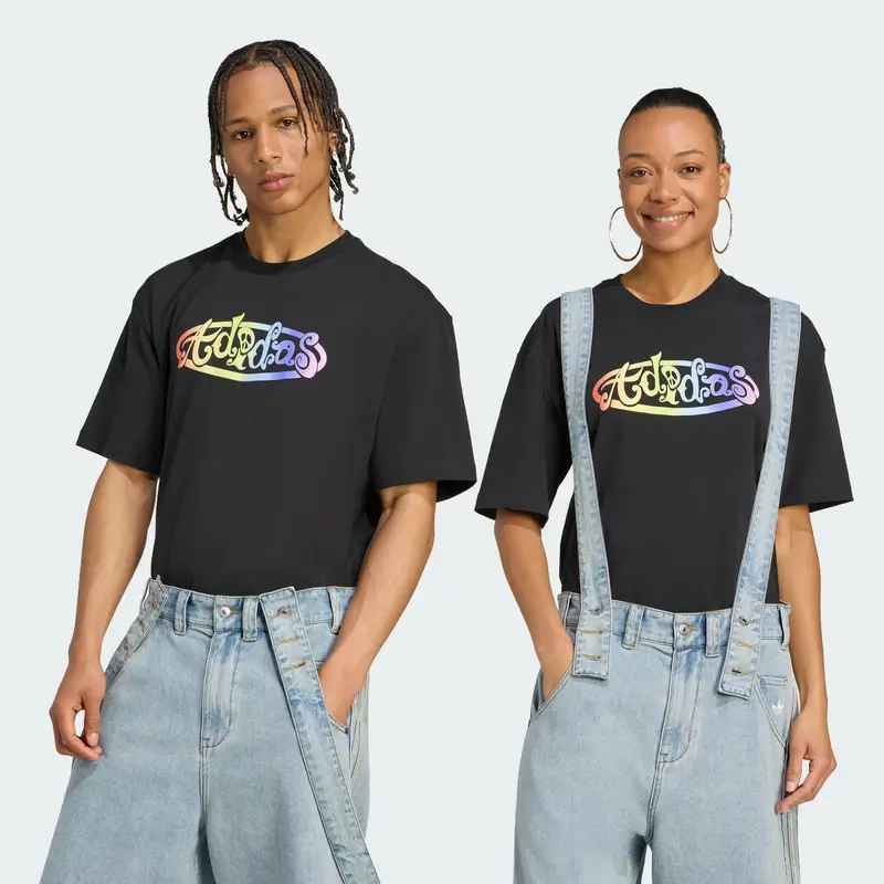 Maglietta Adidas x Jeremy Scott blu chiaro / limone / sambuco / nero miniatura 2