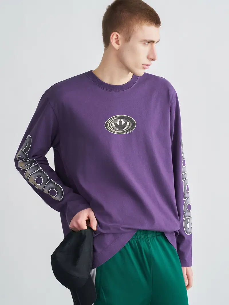 Maglietta beige / lilla / nero / bianco miniatura 2