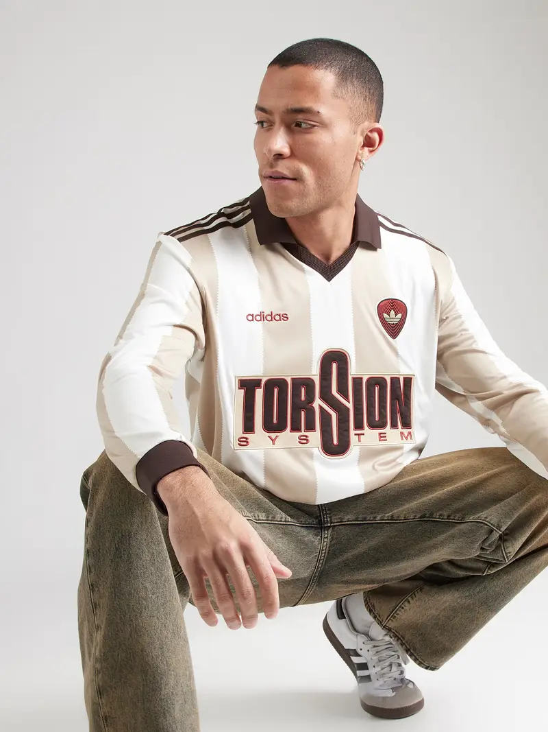 Maglietta beige / marrone scuro / bianco miniatura 2