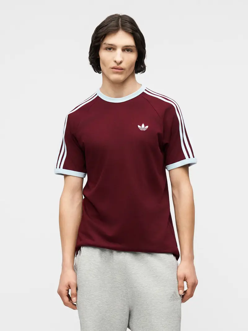 Maglietta blu pastello / rosso vino miniatura 2