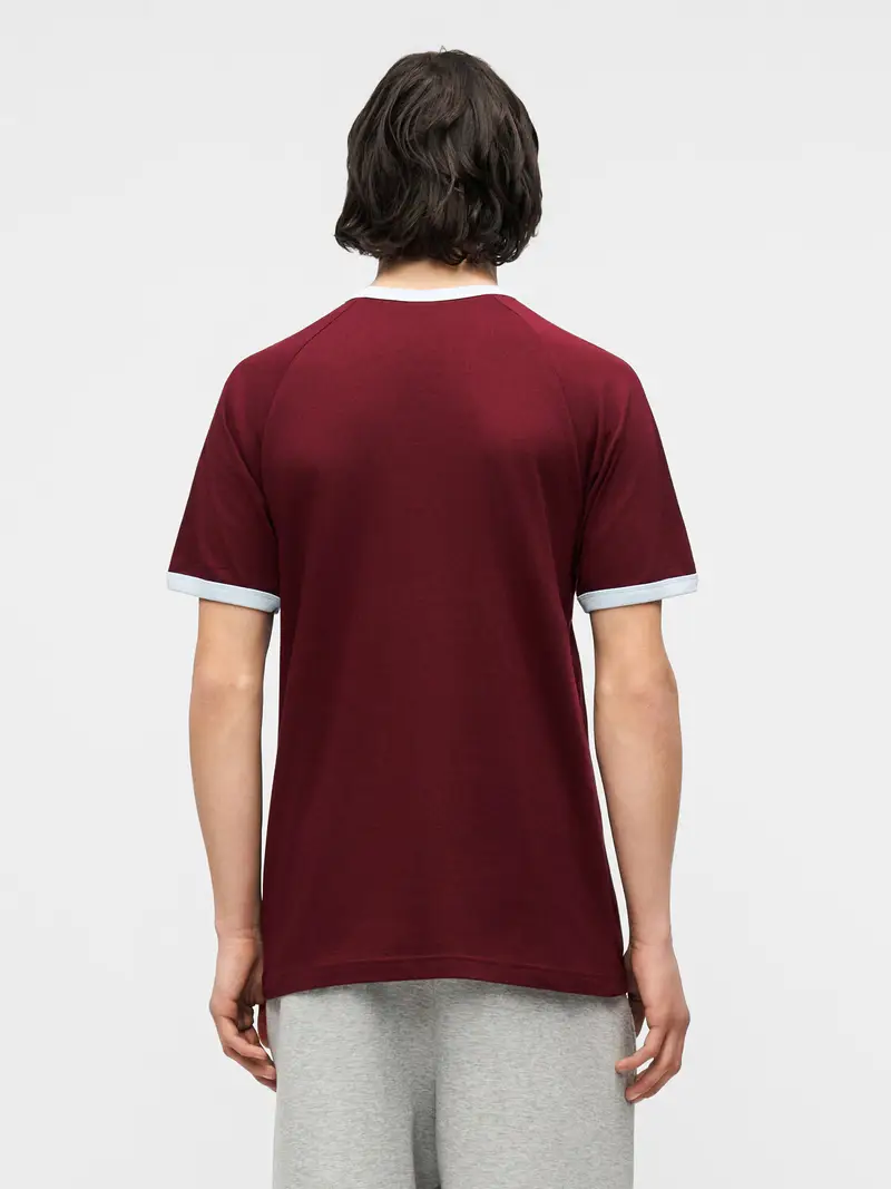 Maglietta blu pastello / rosso vino miniatura 3