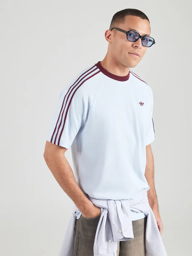 Maglietta BRITCORE blu chiaro / bordeaux miniatura 2