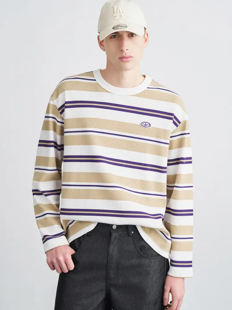 Maglietta cappuccino / lilla / bianco miniatura 2