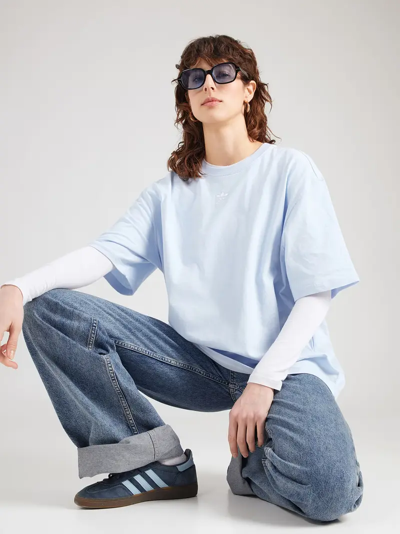 Maglietta Essentials blu chiaro / bianco miniatura 3