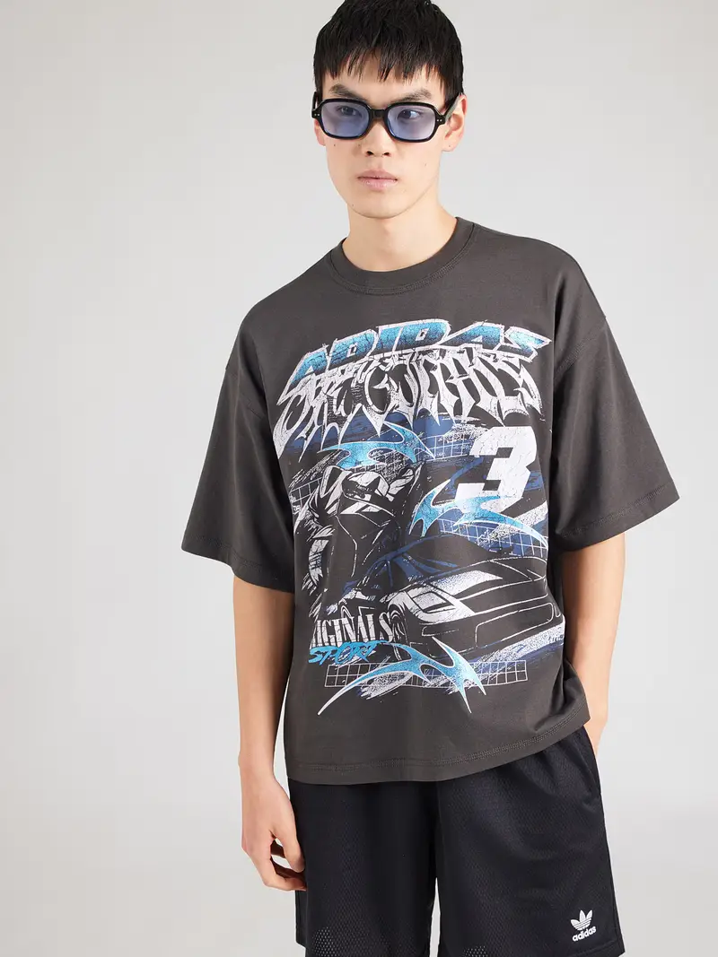 Maglietta GRUNGE blu chiaro / nero / bianco miniatura 2