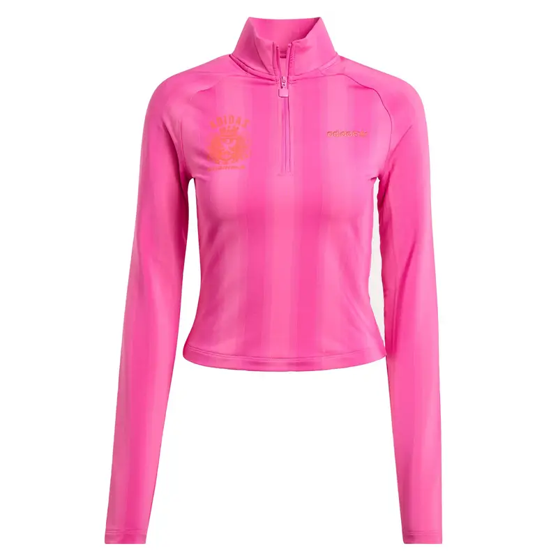 Maglietta Half-Zip Graphic Football Long-Sleeve rosa / rosa / rosso