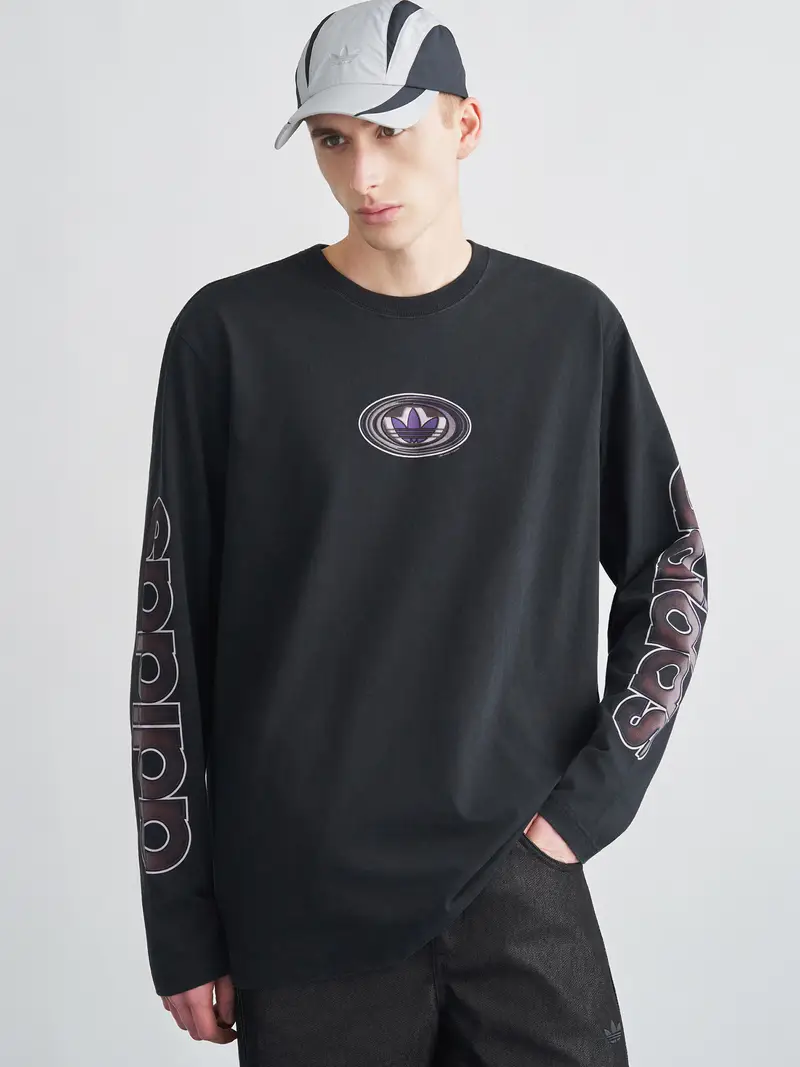 Maglietta marrone scuro / lilla / nero / bianco miniatura 2