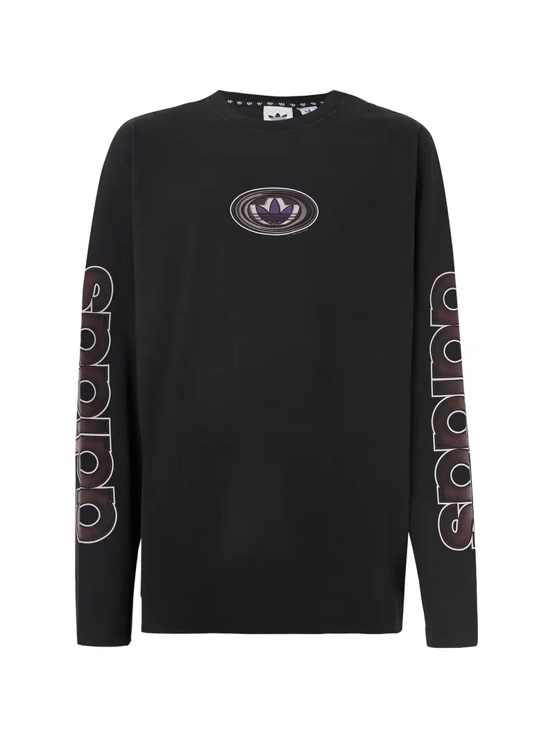 Maglietta marrone scuro / lilla / nero / bianco