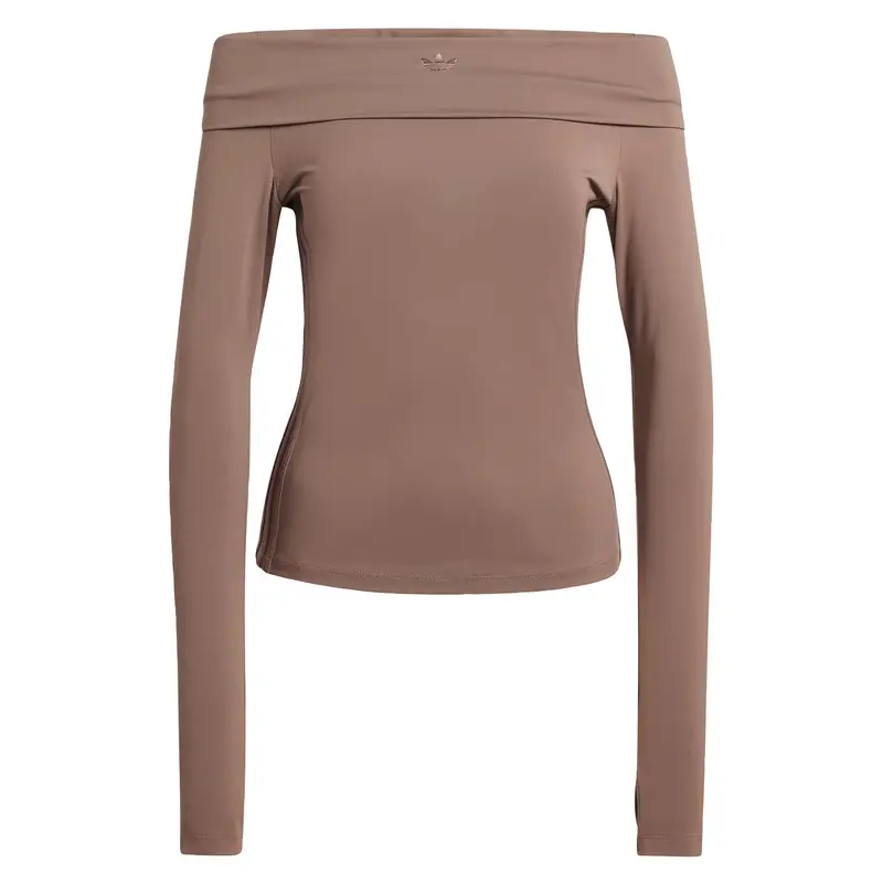Maglietta OFF-SHOULDER LONG SLEEVE cioccolato