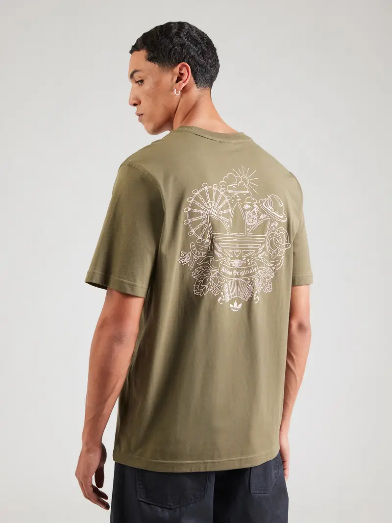 Maglietta oliva / bianco miniatura 3