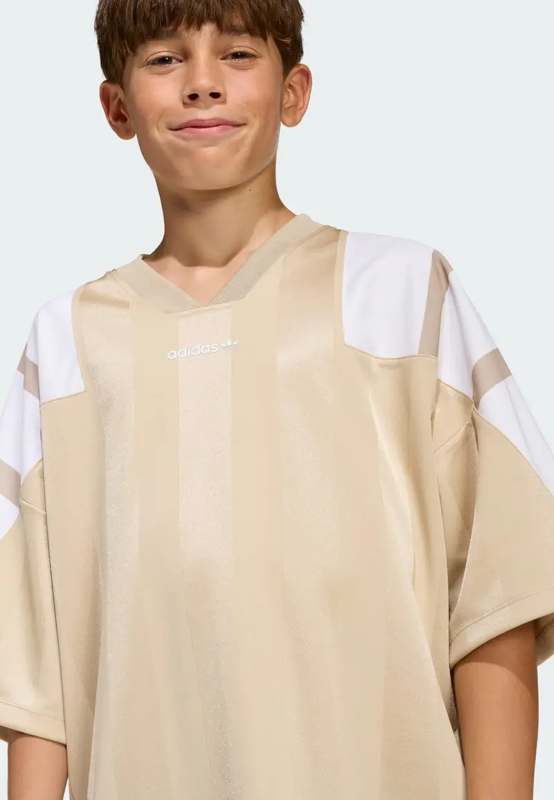 Maglietta OVERSIZED BLOCKED JERSEY beige / bianco miniatura 3