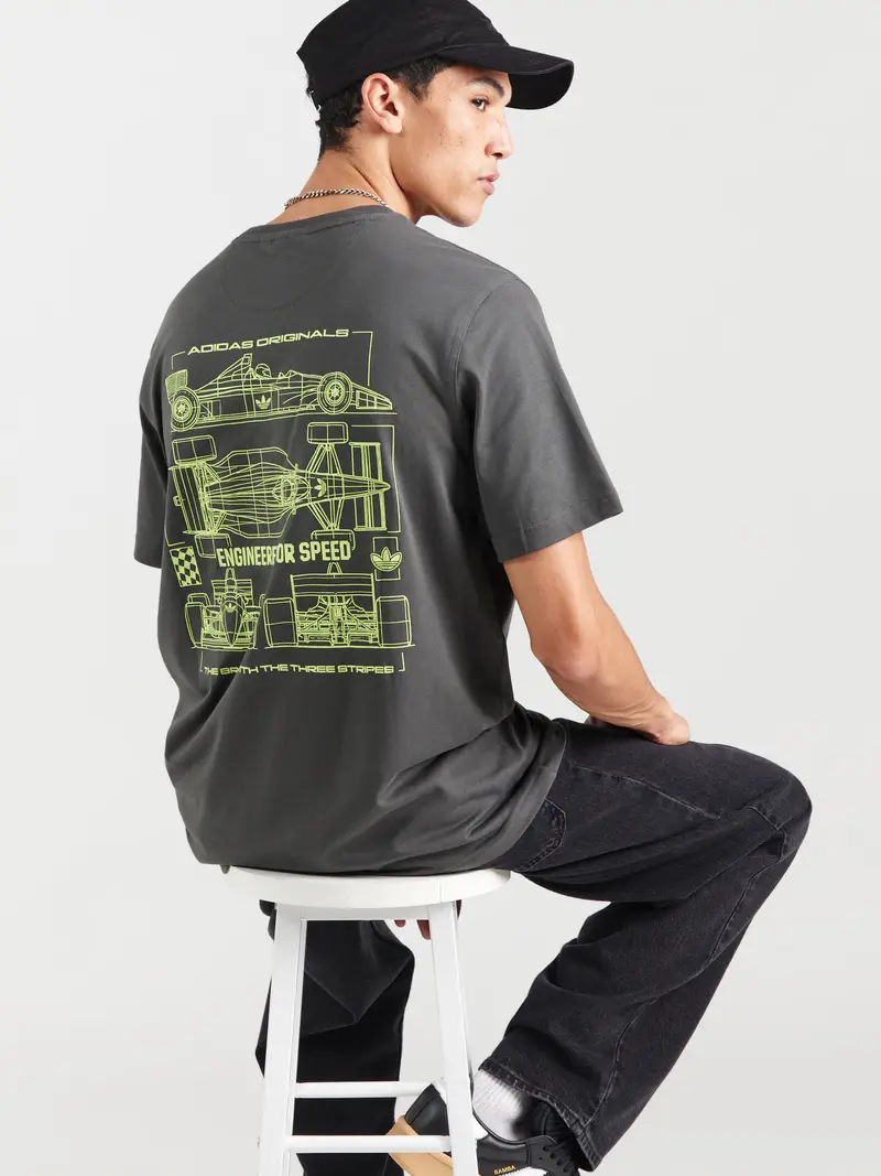 Maglietta 'RACING CAR' grigio scuro / lime miniatura 2