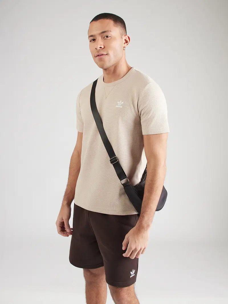 Maglietta Trefoil Essentials beige / bianco miniatura 2