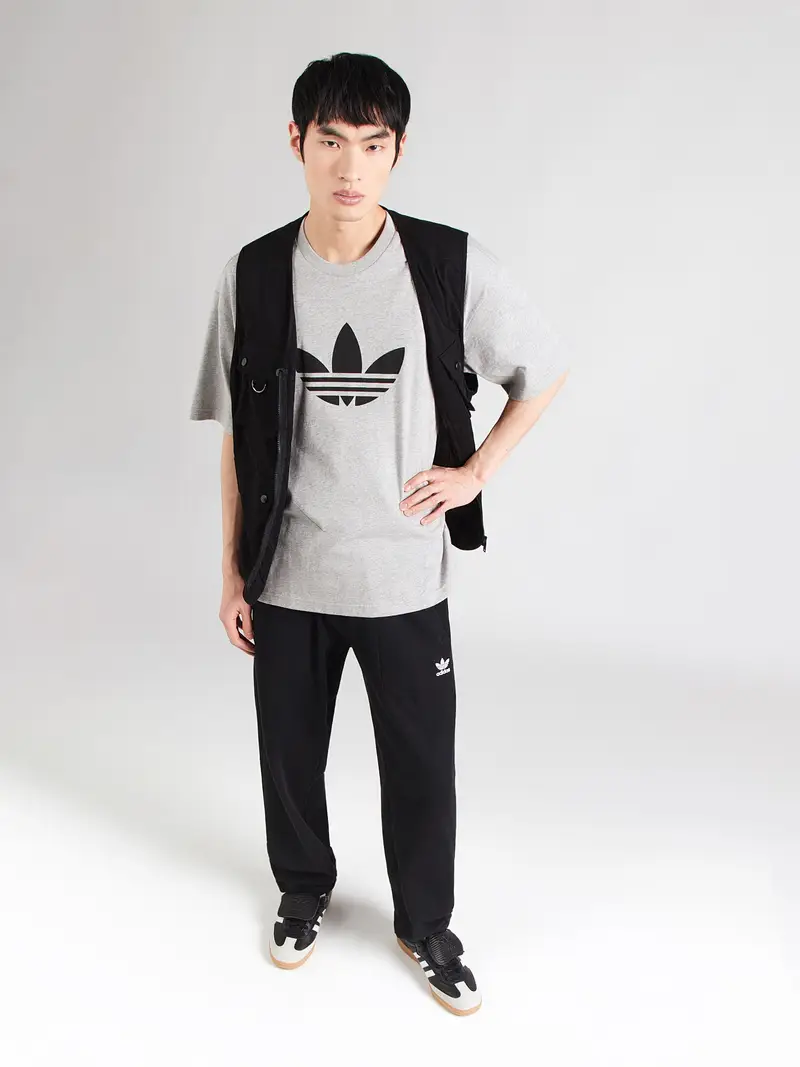 Maglietta TREFOIL grigio / nero miniatura 2