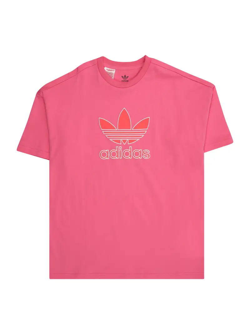 Maglietta 'Trefoil' rosa / rosso chiaro / bianco