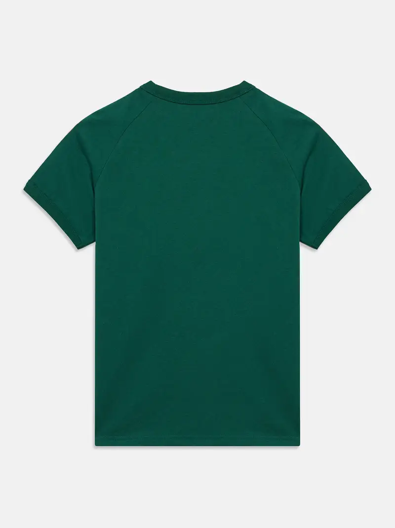 Maglietta verde scuro / rosso / bianco miniatura 2