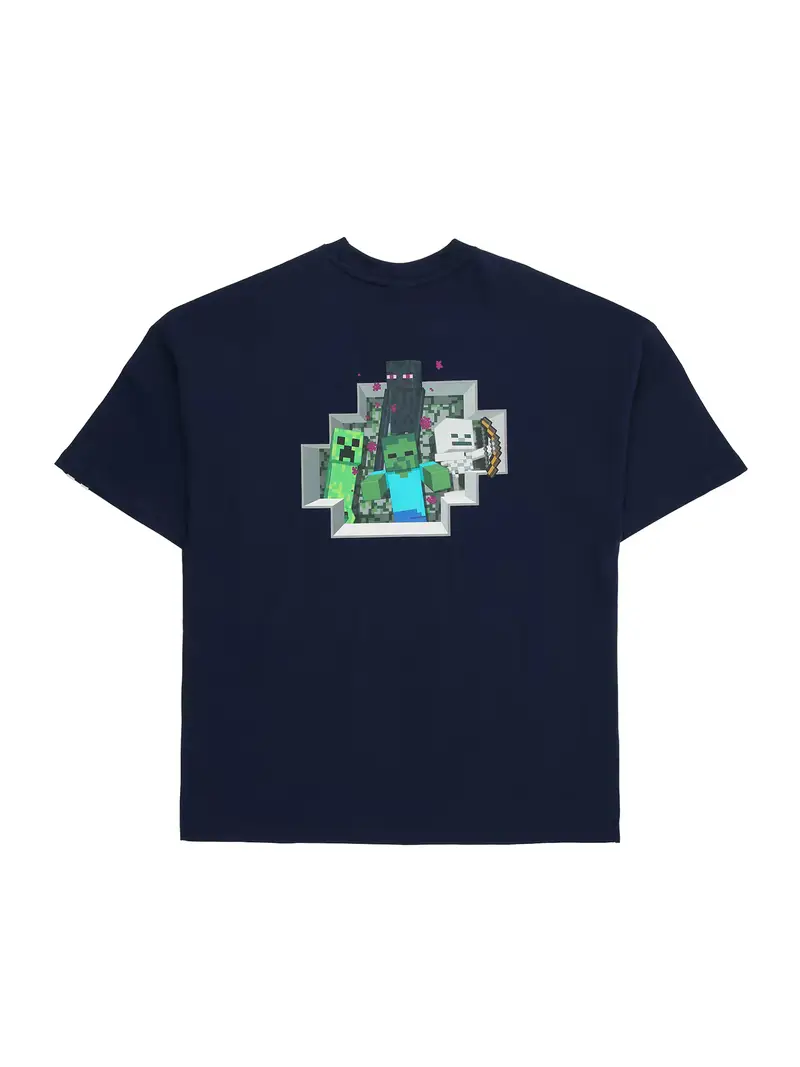 Maglietta X Minecraft Graphic Tee blu scuro / grigio / lime / bianco miniatura 2
