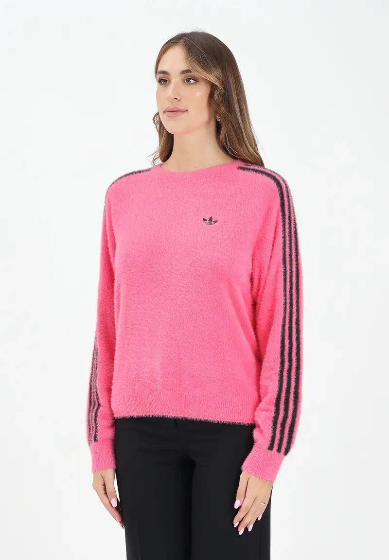Maglioncino girocollo Adicolor Holiday Knit fucsia da donna
