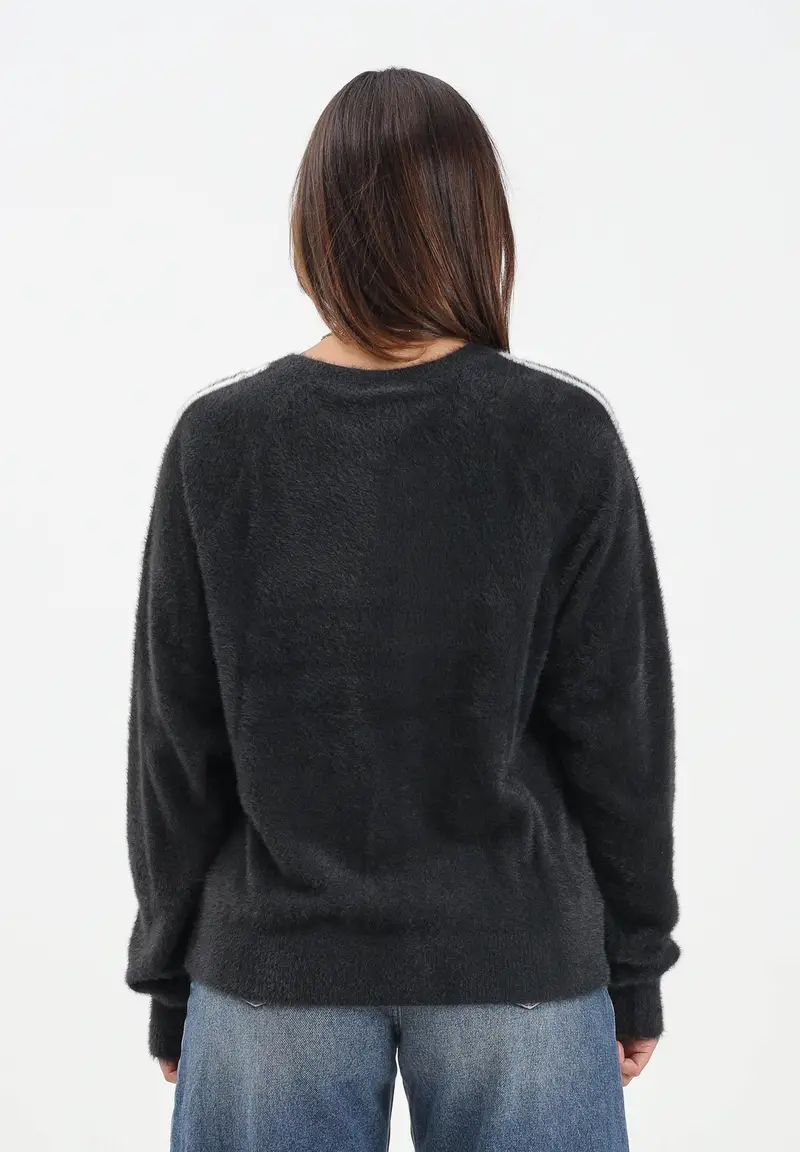 Maglioncino girocollo Adicolor Holiday Knit nero da donna miniatura 3