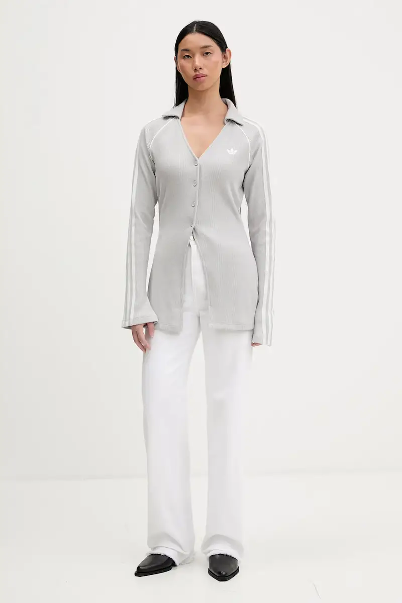 maglione Button Down Grigio miniatura 2