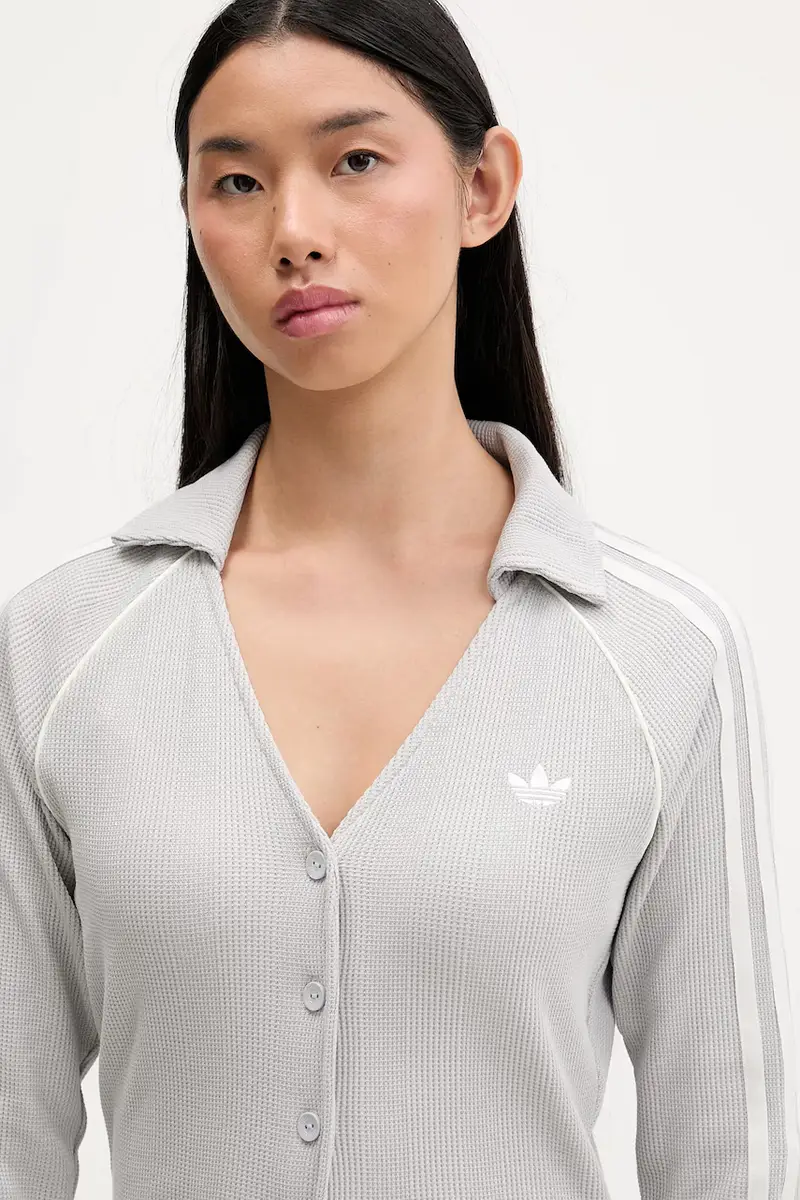 maglione Button Down Grigio miniatura 4