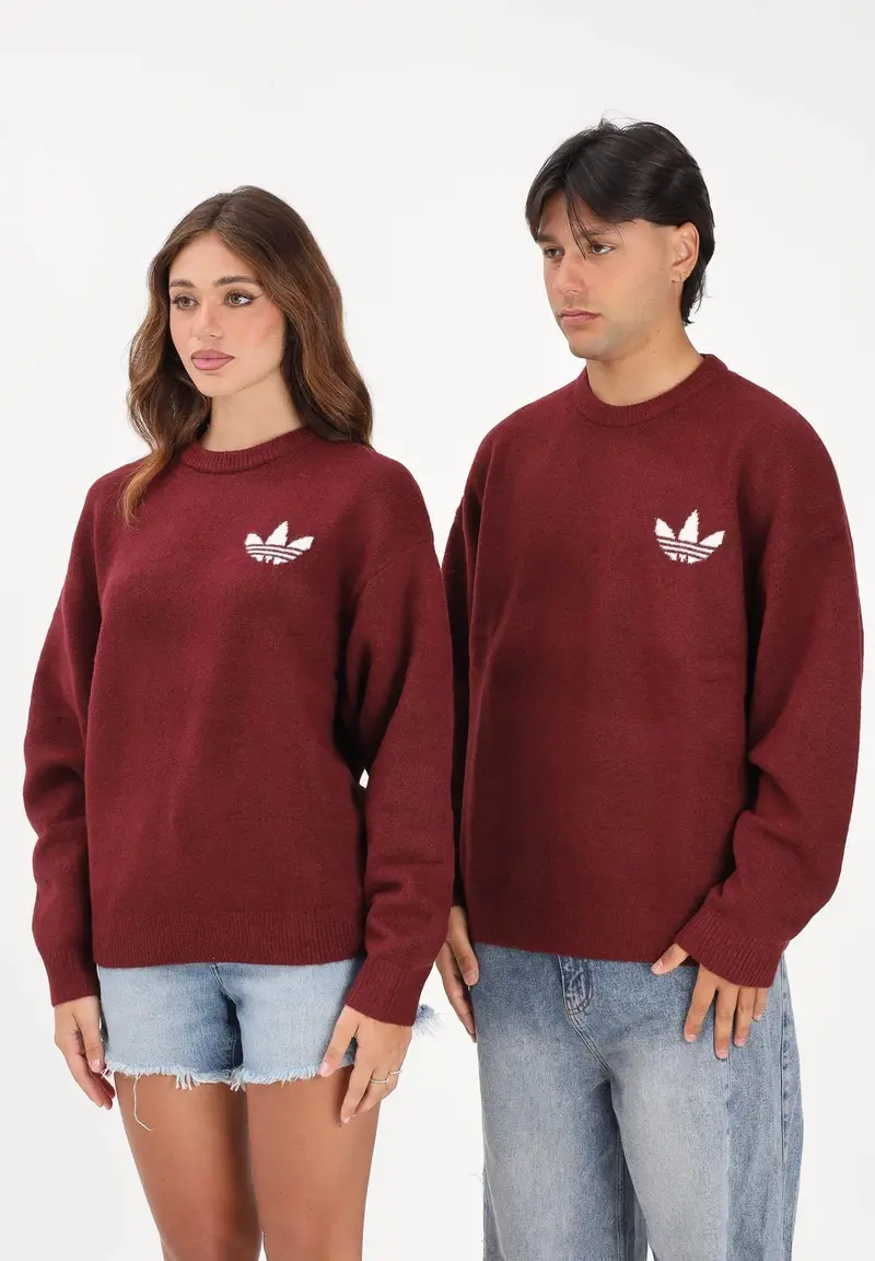 Maglione girocollo Adidas Originals Athletic Department bordeaux per uomo e donna