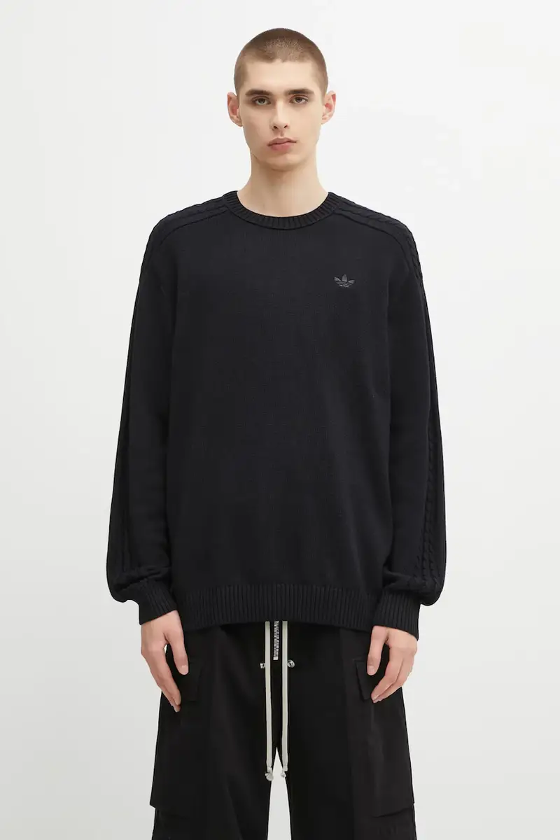 maglione in cotone P Ess Knit Crew uomo colore nero JY2648