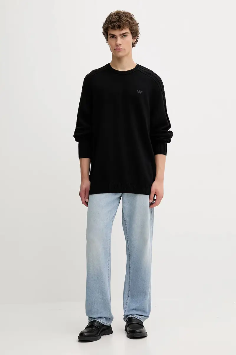 maglione in cotone P Ess Knit Crew uomo colore nero JY2648 miniatura 2