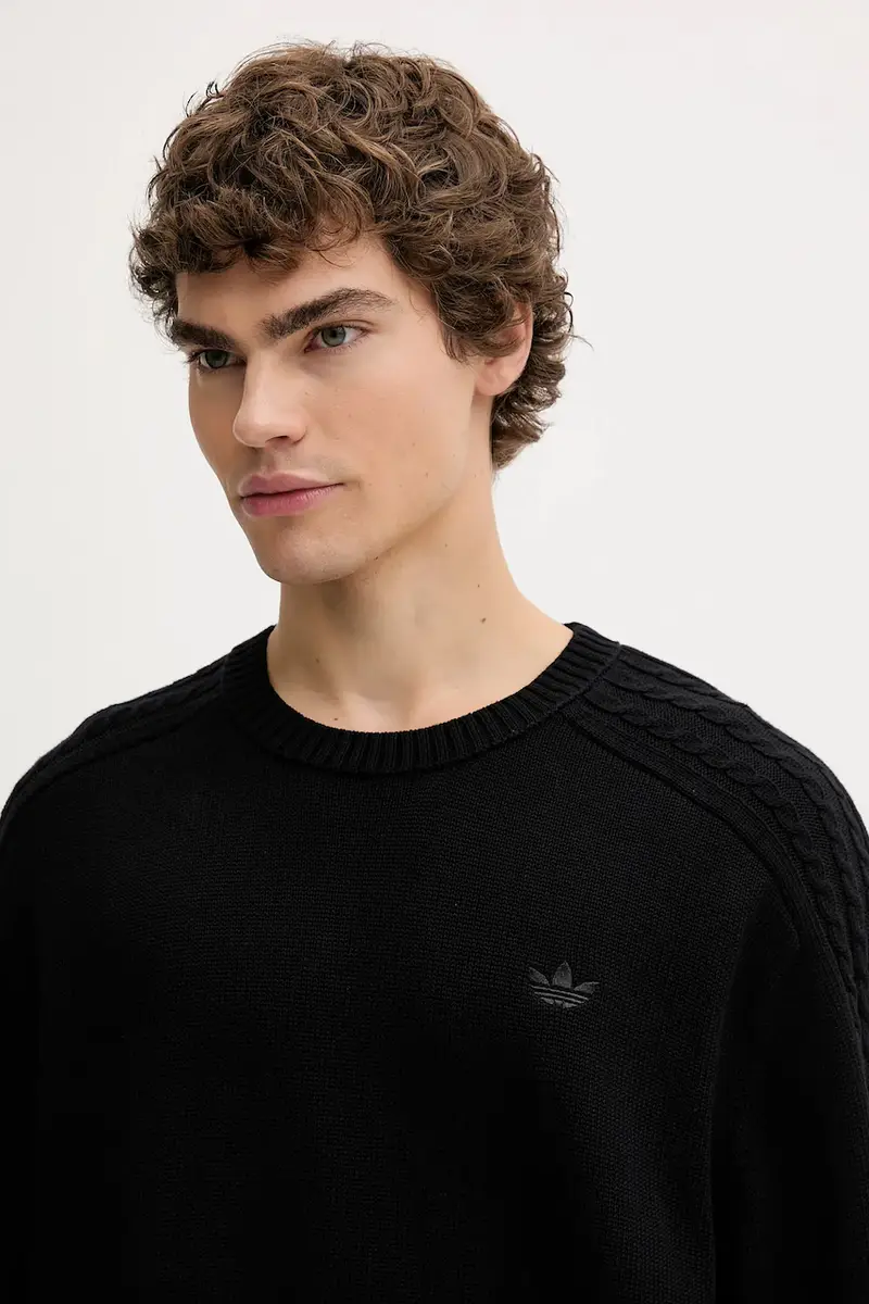 maglione in cotone P Ess Knit Crew uomo colore nero JY2648 miniatura 4