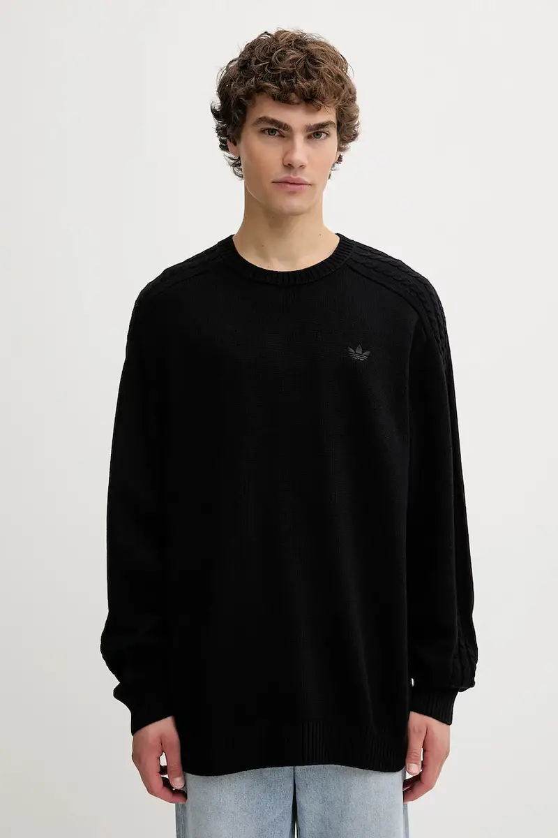 maglione in cotone P Ess Knit Crew uomo colore nero JY2648