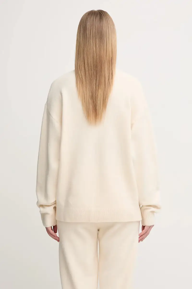 maglione in misto lana Knitted Sweater donna colore beige KF2339 miniatura 3