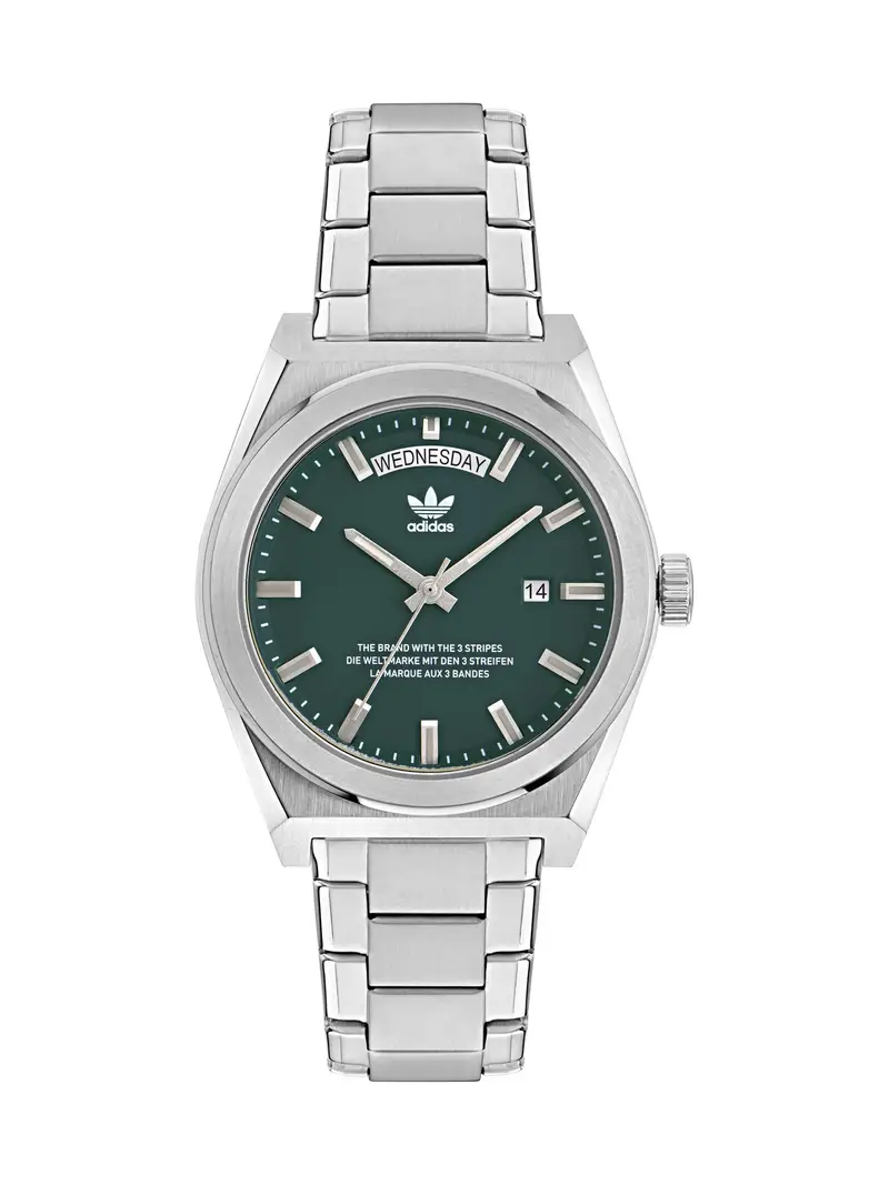 ADIDAS ORIGINALS Orologio analogico 'CODE FIVE' verde / argento