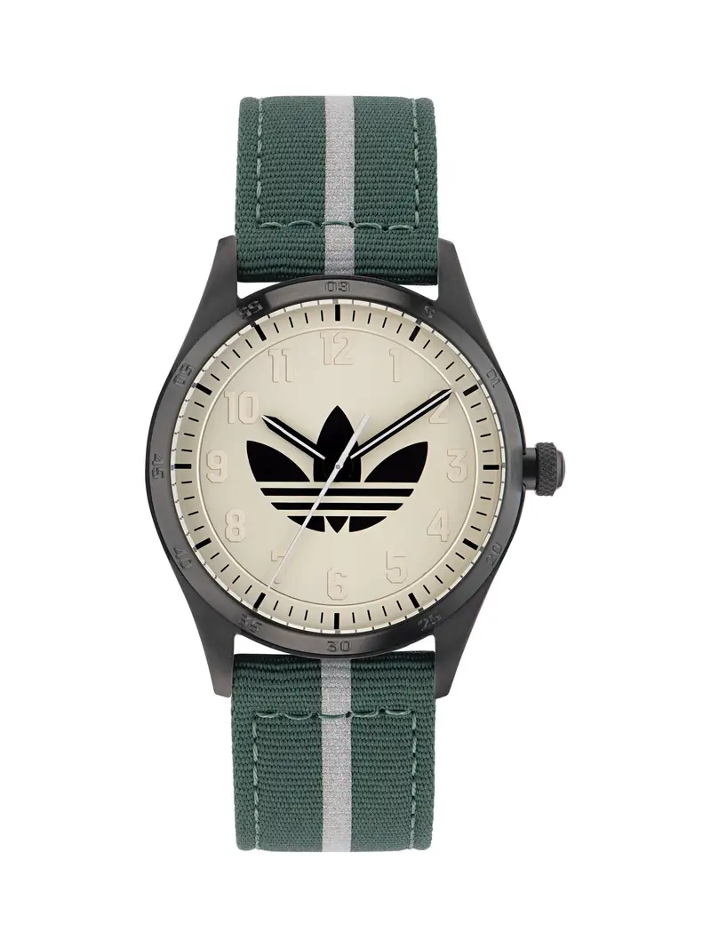ADIDAS ORIGINALS Orologio analogico 'CODE FOUR'  beige / grigio scuro / verde / verde scuro