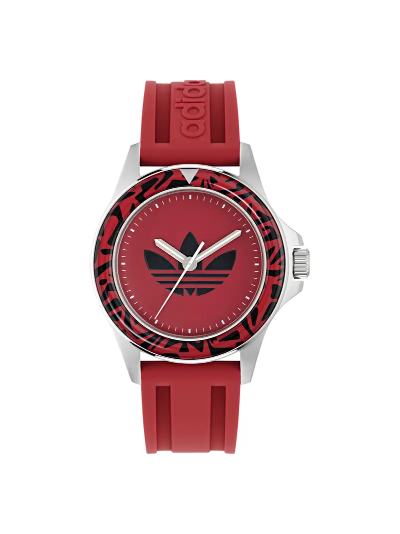 ADIDAS ORIGINALS Orologio analogico 'EXPRESSION ONE' rosso carminio / nero / argento